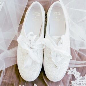 Kate Spade Glitter White Shoes 10